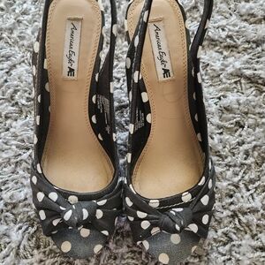 American Eagle Outfitters Black Polka Dot Women's Shoes